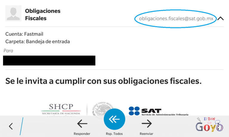 Me llegó un correo del SAT (México)